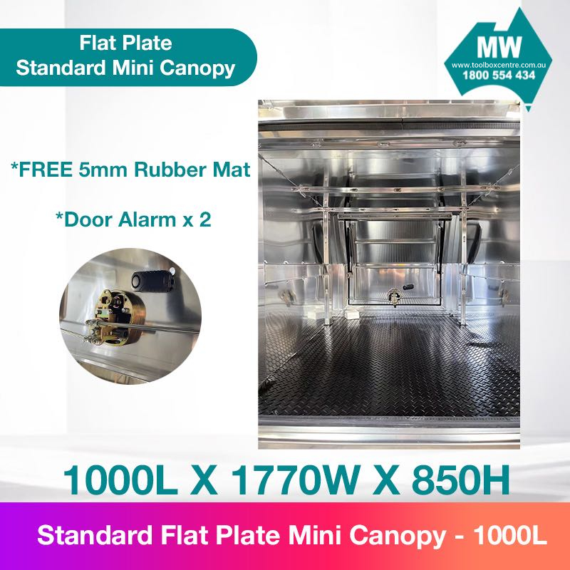 Aluminium Ute Canopy Flat Plate Mini Canopy 1000 Long - Image 2