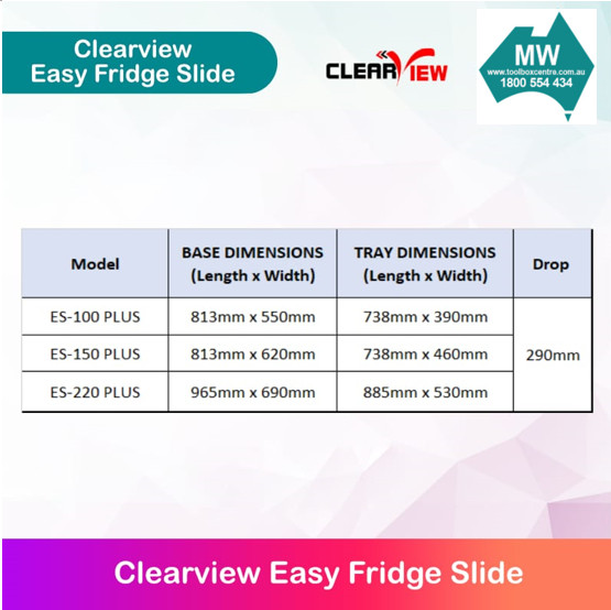 Clearview Fridge Drop Slide ES-100 PLUS – Fridge Slide - Image 3