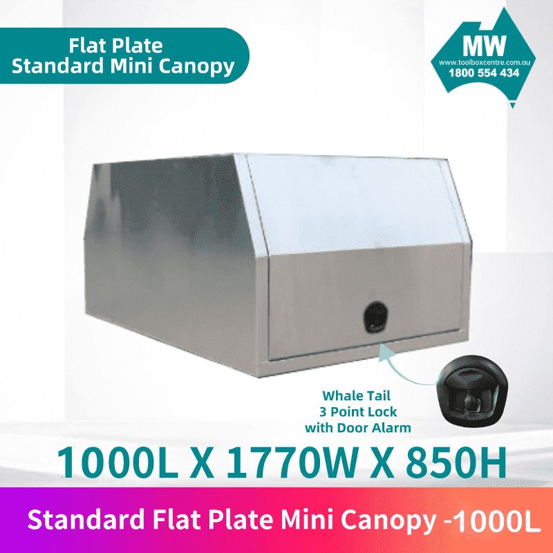 Aluminium Ute Canopy Flat Plate Mini Canopy 1000 Long - Image 3