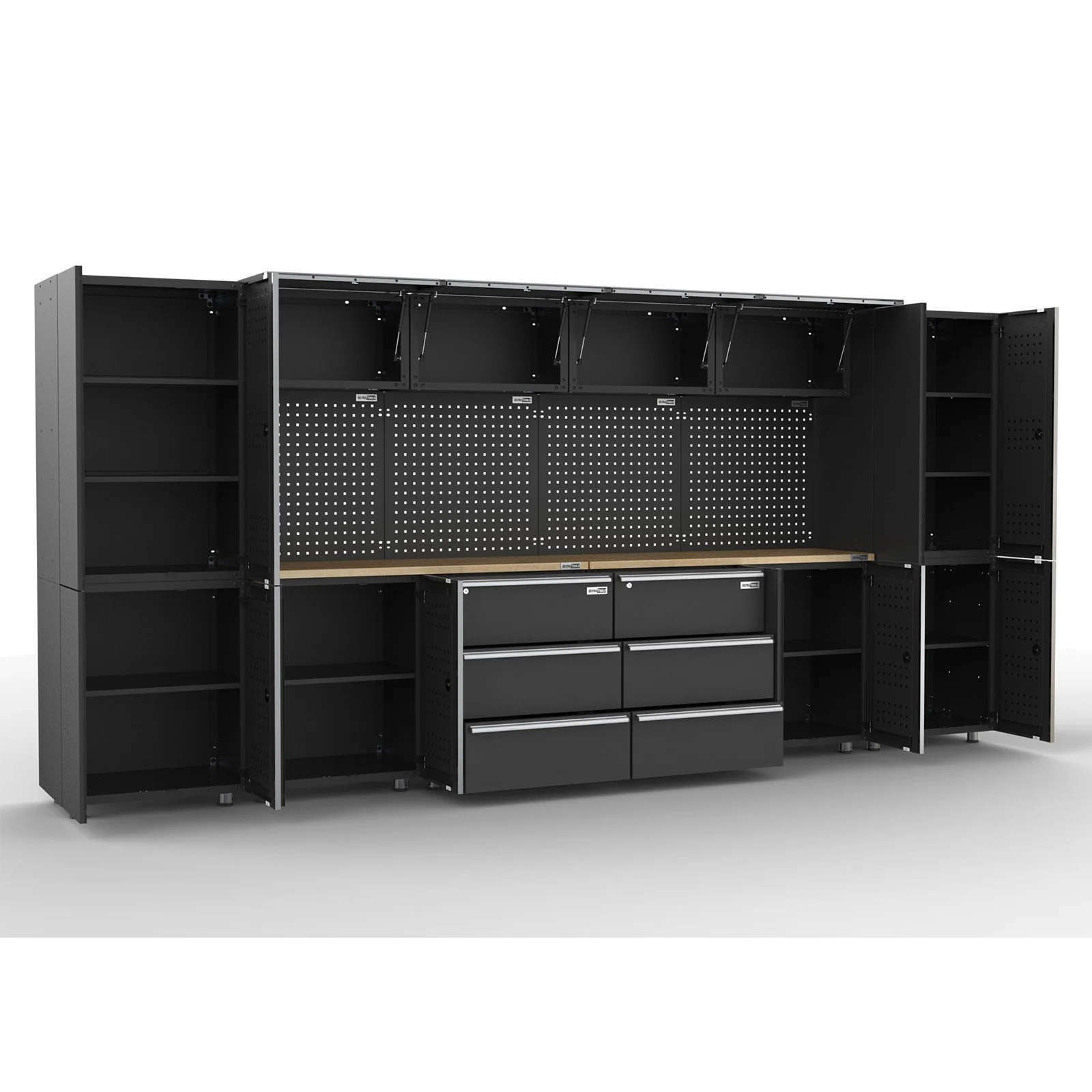 UltraTools 4065mmx 500mm x 1870mm Black Workshop Storage Storage Cupboard Set - Image 3