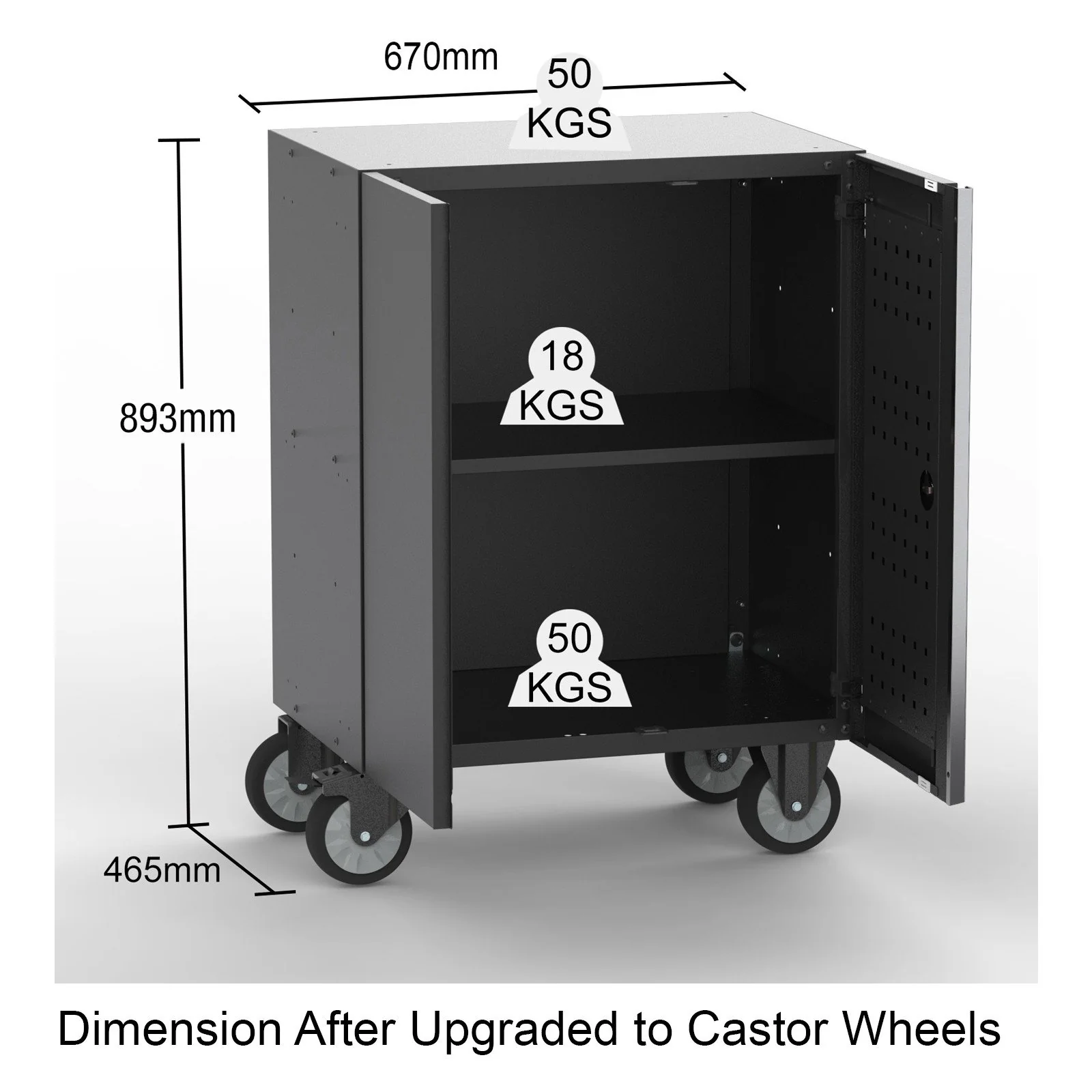 UltraTools 4740mm x 500mm x 1870mm Black Workshop Garage Storage Cabinet Set - Image 3