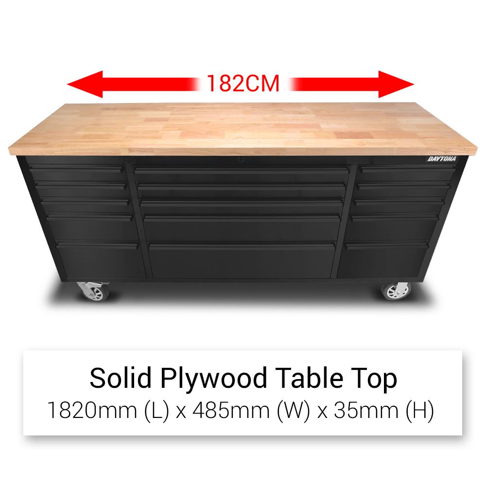 Daytona DBS72 Black Series 72 15 Drawer Work Bench Tool Trolley - Image 3