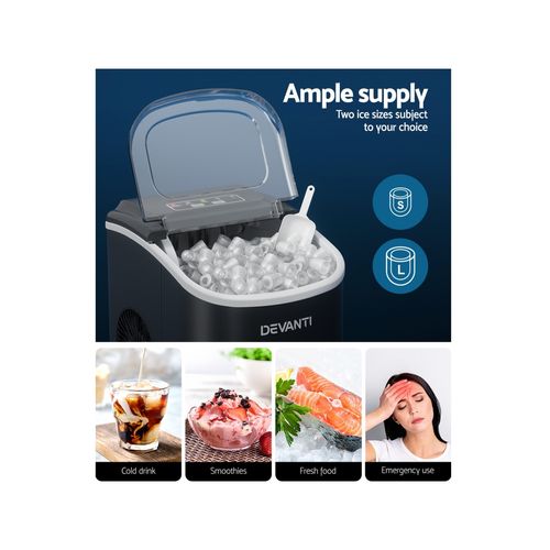 Devanti Portable Ice Maker Machine 12kg - Image 2