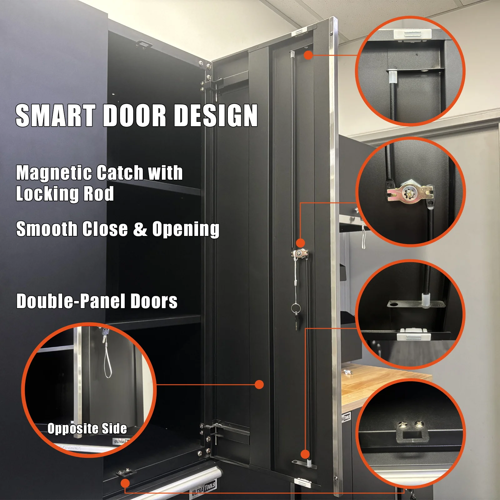 UltraTools 4065mmx 500mm x 1870mm Black Workshop Storage Storage Cupboard Set - Image 7