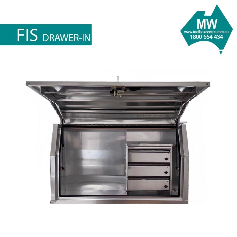 Aluminium Toolbox – FIS Drawer-in-3 Drawers (Flat) – Side Opening Toolbox