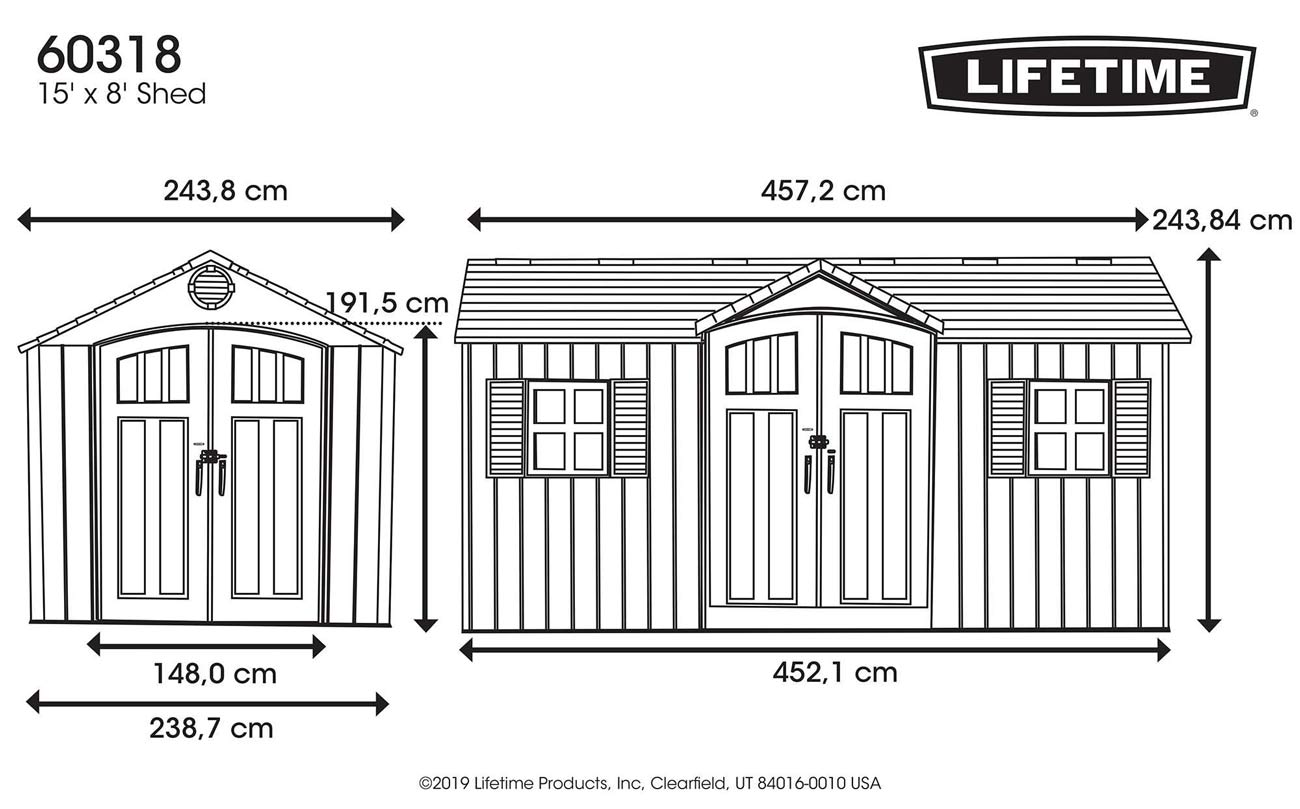 LIFETIME 15’x8′ GARDEN SHED 4.6mx2.4m - Image 9