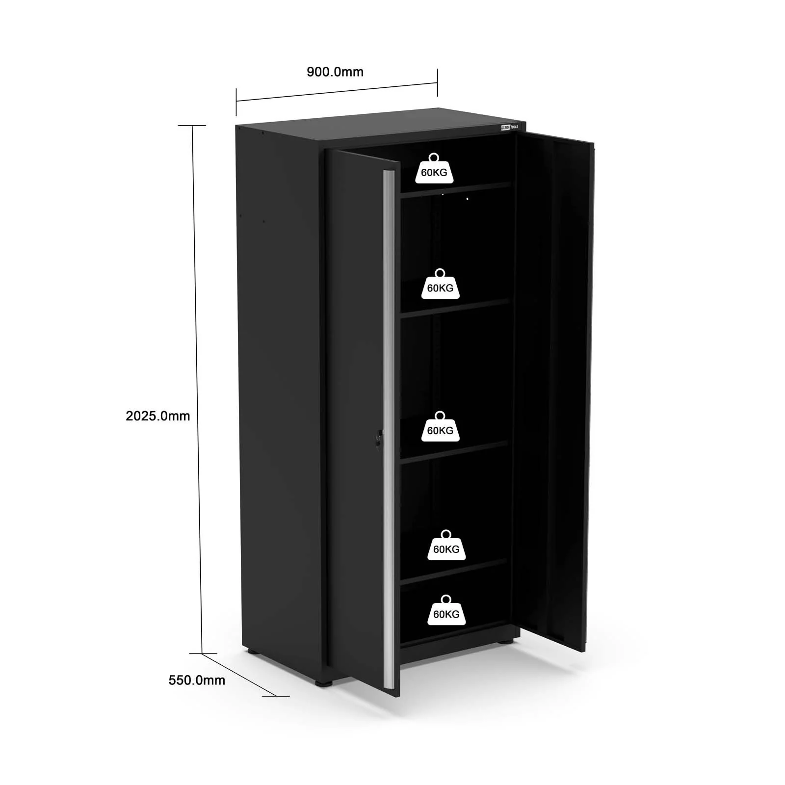 UltraTools 3200/3550mm x 550mm x 2025mm Black Classic Workshop Garage Storage Corner Cabinet Set - Image 27
